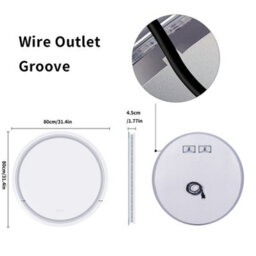 Luvodi 800mm High Quality Round Bathroom Mirror With Light Dimmable Led Demister Wall Mirror - thumbnail 2