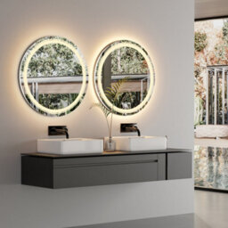 Luvodi 800mm High Quality Round Bathroom Mirror With Light Dimmable Led Demister Wall Mirror - thumbnail 8