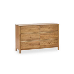 Julian Bowen Coxmoor 6 Drawer Wide Chest - Solid Oak - thumbnail 2