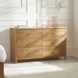 Julian Bowen Coxmoor 6 Drawer Wide Chest - Solid Oak - thumbnail 1