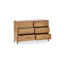Julian Bowen Coxmoor 6 Drawer Wide Chest - Solid Oak - thumbnail 3