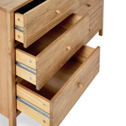 Julian Bowen Coxmoor 6 Drawer Wide Chest - Solid Oak - thumbnail 5