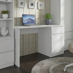Arte Maja 130Cm Desk - White, Bright Home Office Desk With Door And Drawer - thumbnail 6