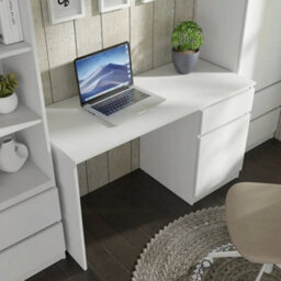 Arte Maja 130Cm Desk - White, Bright Home Office Desk With Door And Drawer - thumbnail 5