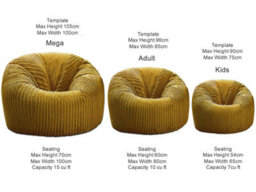Beautiful Beanbags Adult Classic Beanbag Jumbo Cord Bean Bags Ready Filled - Mustard - thumbnail 4