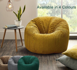 Beautiful Beanbags Adult Classic Beanbag Jumbo Cord Bean Bags Ready Filled - Mustard - thumbnail 2
