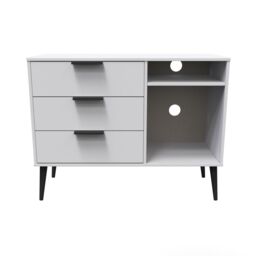 Hong Kong Ready Assembled Matt Grey Media Unit With 2 Shelves & 3 Drawers, (H)97Cm X (W)74Cm X (D)39.5Cm - thumbnail 2