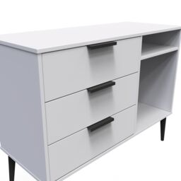 Hong Kong Ready Assembled Matt Grey Media Unit With 2 Shelves & 3 Drawers, (H)97Cm X (W)74Cm X (D)39.5Cm - thumbnail 3
