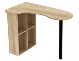 Urbn-Living Urbnliving 100Cm Length Oak Wooden Computer Corner Desk Bookcase Storage Shelves Organizer Study Workstation - thumbnail 3