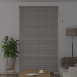 Berkfield Window Blind With Curtains Manual Silver Aluminium - thumbnail 3