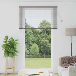 Berkfield Window Blind With Curtains Manual Silver Aluminium