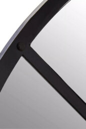 Orsina Black Finish Round Wall Mirror, Industrial Geometric Accent Mirror For Living Room, Sleek Metal Frame Mirror - thumbnail 3