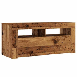 Berkfield Tv Cabinet With Led Lights Old Wood 90X35X40 Cm Engineered Wood - thumbnail 6