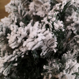 Samuel Alexander 7Ft (2.1M) Snowflocked Spiral Christmas Tree With Green Metal Stand - thumbnail 2