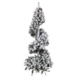 Samuel Alexander 7Ft (2.1M) Snowflocked Spiral Christmas Tree With Green Metal Stand - thumbnail 4