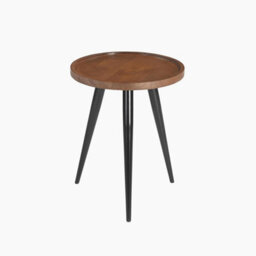 Furniturebox Uk Malaya Round Walnut Wood 3 Leg Side Table - thumbnail 4