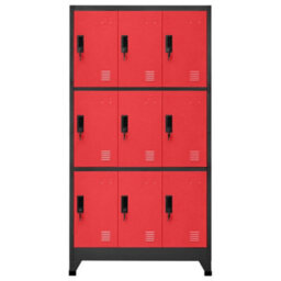 Berkfield Modern Locker Cabinet Anthracite And Red 90X45X180 Cm Steel
