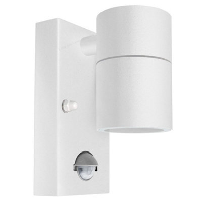 Long Life Lamps Company Pir Matt White Stainless Steel Single Outdoor Down Wall Light Movement Sensor Zlc057Dsenw - image 1