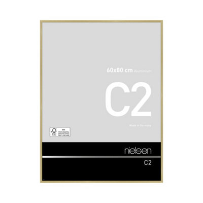 Nielsen C2 Brushed Gold Aluminium Picture Frame 60X80Cm - With Float Glass And Push/turn Clips - image 1