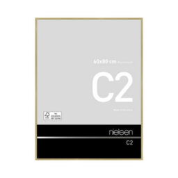 Nielsen C2 Brushed Gold Aluminium Picture Frame 60X80Cm - With Float Glass And Push/turn Clips - thumbnail 1