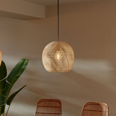 GoodHome Verdin Neutral Natural Round Lamp Shade (D)40Cm - image 1