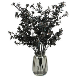 Deenz Glass Noir Vase Arrangement Black Ribbed Modern Floral Piece Display Faux Floristry Dark Theme Autumnal Decor 60 X 30 Cm - thumbnail 2