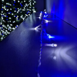Samuel Alexander 200 Led 16M Premier Christmas Outdoor Function Lights Timer Clear Cable Blue & White