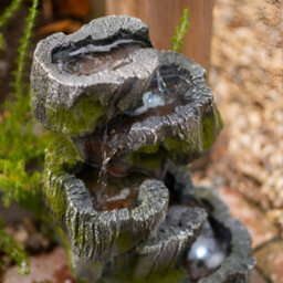 Primrose 5 Tier Tree Trunk Falls Cascading Garden Outdoor Water Feature Fountain With Led Lights H56Cm - thumbnail 5