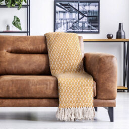 Emma Barclay Casablanca 100% Recycled Cotton Throw, Ochre - 178 X 254 Cm - thumbnail 6