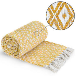 Emma Barclay Casablanca 100% Recycled Cotton Throw, Ochre - 178 X 254 Cm - thumbnail 2
