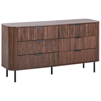 Beliani 6 Drawer Chest Bradley Dark Brown - image 1