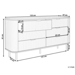 Beliani 6 Drawer Chest Bradley Dark Brown - thumbnail 3