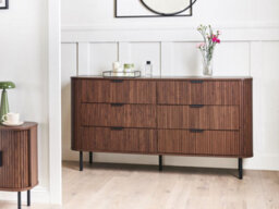 Beliani 6 Drawer Chest Bradley Dark Brown - thumbnail 2