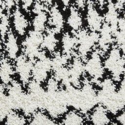 White Black Shaggy Geometric Moroccan Shaggy Modern Easy To Clean Rug For Dining Room-160Cm X 220Cm - thumbnail 2