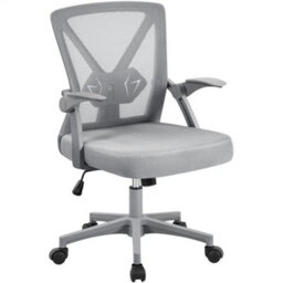 Ergonomic Office Chair Flip-Up Armrests Adjustable Gray