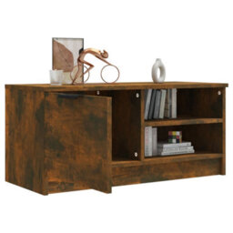 Berkfield Tv Cabinet Smoked Oak 80X35X36.5 Cm Engineered Wood - thumbnail 4