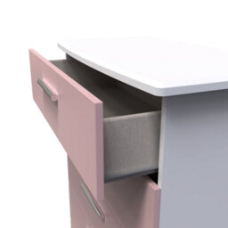 Harrow 5 Drawer Chest In Kobe Pink & White (Ready Assembled) - thumbnail 5