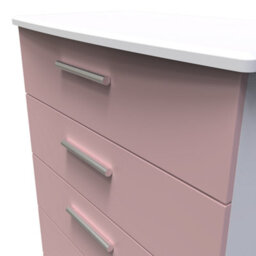 Harrow 5 Drawer Chest In Kobe Pink & White (Ready Assembled) - thumbnail 4