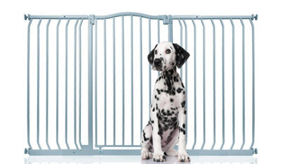 Bettacare Extra Tall Curved Top Dog Gate, 152Cm - 161Cm, Matt Grey, Extra Tall 100Cm In Height, Pressure Fit Pet Gate - image 1