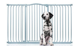Bettacare Extra Tall Curved Top Dog Gate, 152Cm - 161Cm, Matt Grey, Extra Tall 100Cm In Height, Pressure Fit Pet Gate - thumbnail 1