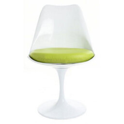 Fusion Living Tulip Set - Marble Medium Circular Table And Four Chairs With Pu Cushion Green - thumbnail 7