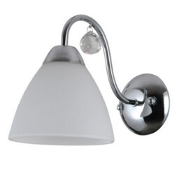 Luminosa Lighting Luminosa Stylized Wall Lamp Chrome, White 1 Light  With White Shade, E27 - thumbnail 2