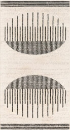 Livabliss Pisa-Geometric Black Grey Ivory Modern Living Dining Bedroom Rug 80 X 150 Cm Easy Care, Non Shedding - thumbnail 1
