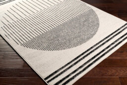Livabliss Pisa-Geometric Black Grey Ivory Modern Living Dining Bedroom Rug 80 X 150 Cm Easy Care, Non Shedding - thumbnail 6