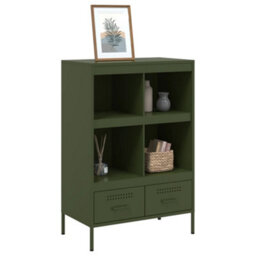 Berkfield Highboard Olive Green 68X39X101.5 Cm Steel - thumbnail 4