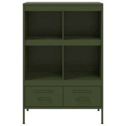 Berkfield Highboard Olive Green 68X39X101.5 Cm Steel - thumbnail 6