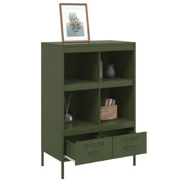 Berkfield Highboard Olive Green 68X39X101.5 Cm Steel - thumbnail 5