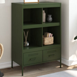 Berkfield Highboard Olive Green 68X39X101.5 Cm Steel