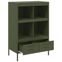 Berkfield Highboard Olive Green 68X39X101.5 Cm Steel - thumbnail 9