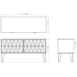 Diamond Ready Assembled Matt White Media Unit & 4 Drawers, (H)112Cm X (W)50.5Cm X (D)41.5Cm - thumbnail 4